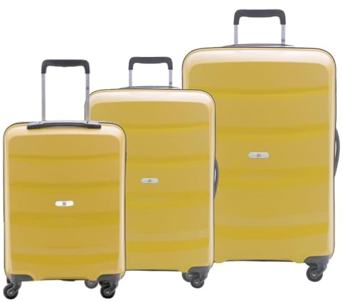 BIBA Maleta de Viaje Tipo Trolley, Maleta Mediana Carri G CR24, Asa Trolley, Cierre con Cremallera, PP Polipropileno, Color Amarillo