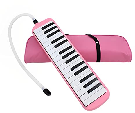 Melodica 32 Key Pianica Portable with Carrying Bag Short and Long Mouthpieces for Beginners Kids Gift