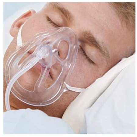 Southmedic OxyMask - Maschera per ossigeno aperta con tubo da 2,8 m, modello OM-1125-8, design leggero e trasparente per il comfort del paziente, sistema di erogazione dell'ossigeno accurato