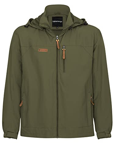 FALKENSTEJN Summer Windbreaker Anorak Windjacke leichte Jacke (4XL, Olive)