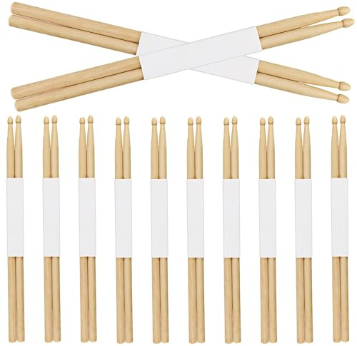 MUKCHAP 12 Pairs 5A Wooden Drum Sticks, Maple Wood Drum Sticks for Drumming, Practice, Performance