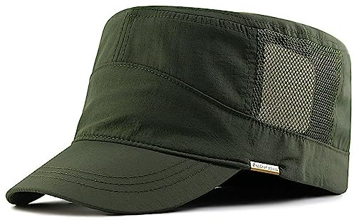 NZLTQO Sombrero de gran tamaño con parte superior plana XXL, ajustable, sombreros de cabeza grande, unisex, gorra de cadete transpirable de 24.4 a 26.7 pulgadas, Ejercito Verde, 8