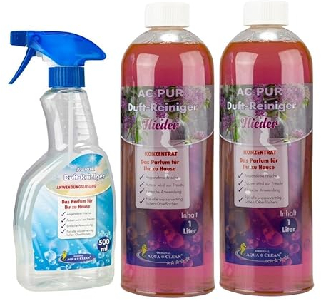 AQUA CLEAN PUR Duft-Reiniger Konzentrat Flieder 2x 1l inkl. Sprühflasche (Flieder)
