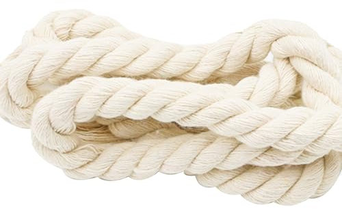 10MM Breites Baumwollseil 4M Langes Seil Weiß Kordel Geeignet für DIY Handtasche Gewebtes Baumwollseil