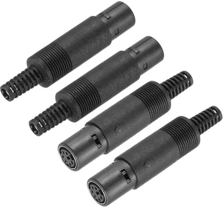 sourcing map 4 Pcs S-Video DIN Mini Female Socket 6 Pin Signal Transmission Mini Din Plug Mini Din Connector for TV DVD Computer Player(PS/2 Plug)