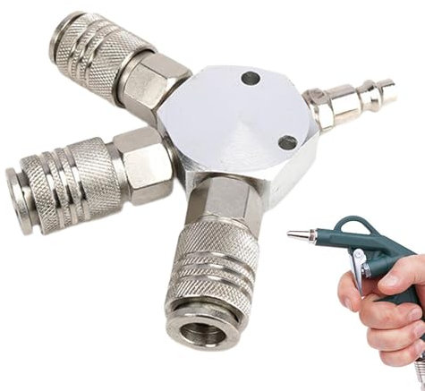 Luftkompressorverteiler Splitter, 3 -Wege -Luftschlauchanschläge,3 -Wege Schnellverbindungsanpassungen - Hochdruckbeständiger industrieller Drehflugstecker, stabiler Kompressorzubehör für die Ölpipeli