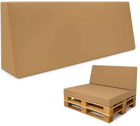 Palettkuddar Utomhus Europall Ryggkudde 120x40 cm - Skumgummi sittdyna för pallar och pallsoffa Beige