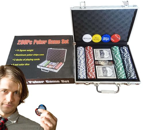 Generico Set med pokerchips – lätta räknare för Texas Hold'em, Blackjack & | Games | Hemma spelkvällar tunga chips, vänliga festtävlingar