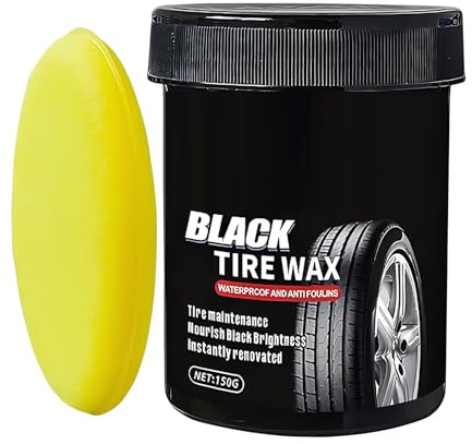 Genérico brillante para neumáticos de coche | Crema de mantenimiento para llantas de 150 g – con esponja y brillo impermeable para vehículos utilitarios SUV RV Remolques Tractores