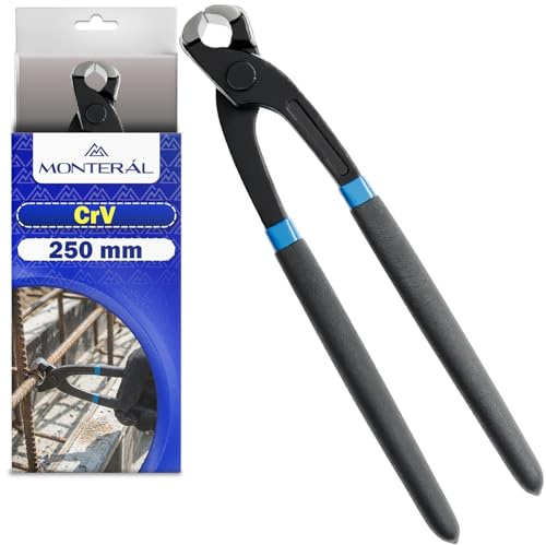 Tenaglia Carpentiere 250 mm - Tenaglia per Ferro Realizzate in Acciaio al Cromo-Vanadio CrV - Ha Taglienti Altamente Resistenti con una Durezza di 58-62 HRC - MONTERAL