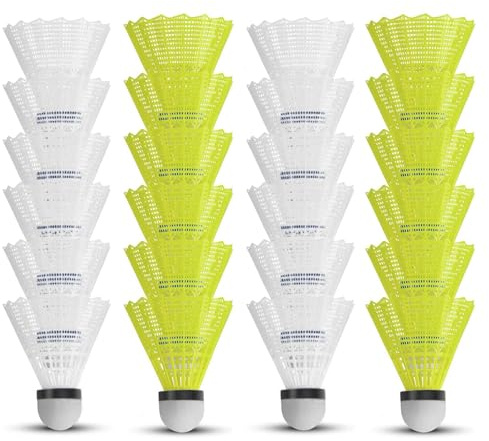 Nocecfi 24 Stück Nylon Federbälle, 2 Farben Badminton Bälle Speed Federball