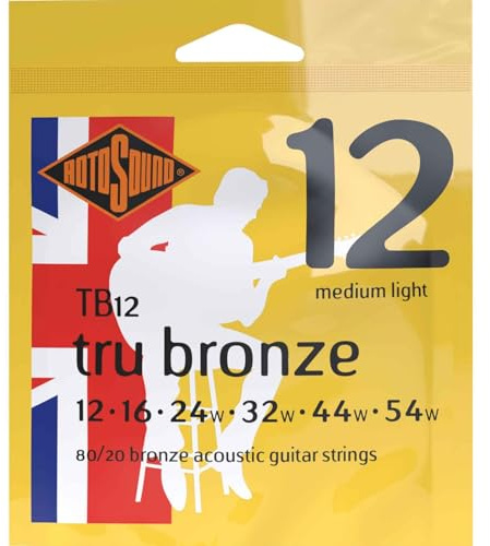 Rotosound Saiten für Akustikgitarre TRU BRONZE 6-str. TB12 Medium Light 12-54