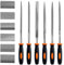 Preciva Ensemble de Limes à Aiguilles, 6 Pcs Mini Limes, Kit de Limes en Acier Carbone y Compris Plat, Pointu, Demi-ronde, Carrée, Ronde, Triangulaire, Convient pour Métal, Plastique(Mini Limes)