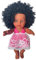 COLOR TOYS Muñeca negra africana para niños con mochila y botella para chupete | Regalo de cumpleaños de juguete de 30 cm |Pelo rizado