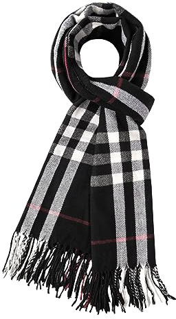 Chalier Fashion Écharpe Hommes Hiver Chaud Plaid Echarpe Classique Chic Mode Automne Hiver Foulard Cadeau pour Hommes et Femmes