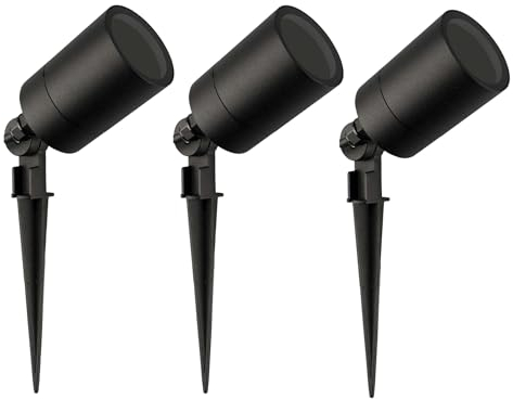 Ledvion - 3X LED Strahler, GU10 Fassung, Schwarz, 5W, IP65, inkl. Schnellanschluss