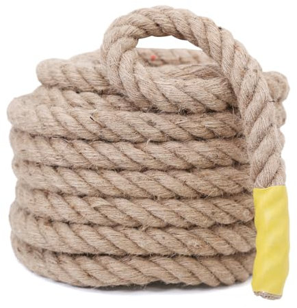 Meidansini Juteseil, Natürliches Hanfseil, DIY Verdrehtes Manilaseil für Handwerk, Gartenarbeit, Klettern, Hängematte, Nautisch, Tauziehen, Geländer, Innen- und Außendekoration (10mm x 10M)