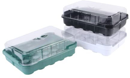 WEKADRIN 3ensembles Plateau De Bac De Germination pour Plantes Vert Blanc Noir pour Fleurs Légumes Et Plants De Tomates