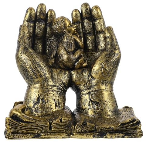 Toyvian Statue Sainte Résine Ornements Figurines Anges La Main De Décoration De Bureau