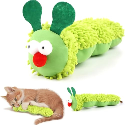 FAYAHAR Giocattolo per Gatti, Gioco Gatto con Erba Gatta, Peluche Cuscini Interattivi per Gatti, Giochi Gatto Interattivi per Giocare, Mordere, Masticare, Pulizia Denti