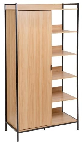 CASASELECCION - Estantería Cubo contemporánea de Madera laminada Gris y Natural de 60x29x62 cm. Librería de diseño con 8 Huecos, Ideal para organizar Libros o Decorar salón, Oficina y Dormitorio.