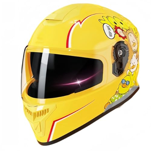 Casco Infantil Integral para Motocicleta, Scooter O Bicicleta Cruiser para Niños Y Niñas De 4 A 13 Años. Homologación ECE. Diseño Ligero Y Ventilado. D,(50-58CM)