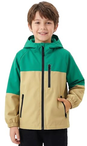 Baogaier Giacca Impermeabile per Ragazze Ragazzi Mantella con cappuccio y Banda Reflectante Traspirante Antipioggia Giubbotto Antivento Autunno Primavera Abbigliamento 11-12 anni, Amarillo