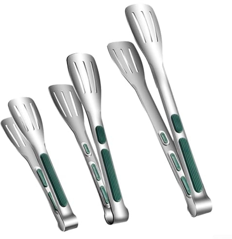 Edelstahl Grillzangen Set 3-teilig für Grill Backen und Küche Gebrauch Robuste Konstruktion für den täglichen Kochbedarf