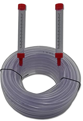 DEWEPRO® Niveau à eau - Niveau hydrostatique - complet avec tubes en verre acrylique gradués - Outil pour mesurer les différences de hauteur - Longueur : 25 m