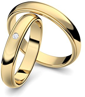 Eheringe Trauringe Gold Set AMOONIC mit Zirkonia Freundschaftsringe Paarpreis Verlobungsringe Partnerringe Silber hochwertig vergoldet Ringpaar Hochzeitsringe Eheringe Luxusetui ER88VGGGZIFA-5060