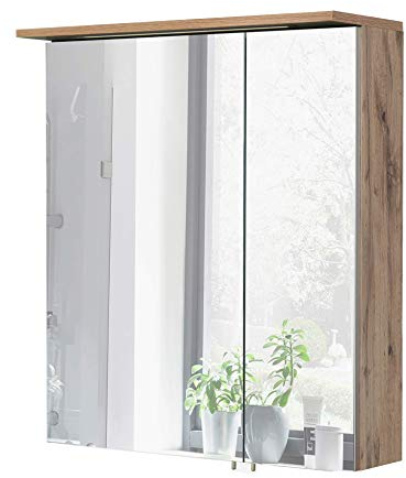 Schildmeyer Spiegelschrank Milan 134891, Eiche Landhaus Dekor, 60,5 x 16 x 72,3 cm