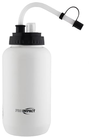 Pro Impact Squeezable Water Bottle with Bendable Long Straw and Spray cap - LDPE BPA Free Plastic - Hydration for Baseball Hockey Gym MMA Yoga Boxing Cycling Softball Football Lacrosse (35.5 Oz.)