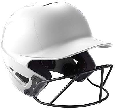 Mizuno F6 Adult Fastpitch Softball Batting Helmet with Mask, White, Small/Medium
