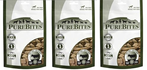 (3) PureBites Beef Liver Freeze Dried Dog Treats 4.2oz Bags. Total 12.6oz