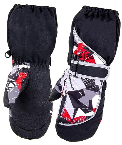 Azarxis Kinder Handschuhe, Skihandschuhe, Fausthandschuhe für Kinder 3-12 Jahre (Schwarz, XXS (9-12 Jahre))