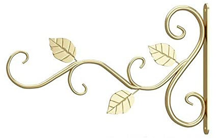 LIANYG Blumenampel Halterung 1 STÜCK Hängende Pflanzenhalterung Wand Hängen Blumentopf Stützhalterung Haken Eisen Aufhänger Pflanzenhalter Balkon Home Decoration blumenampel Haken 335 (Color : Gold)