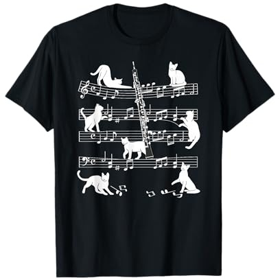 Oboist Gatti per Giocatore di Oboe amante dei gatti Maglietta