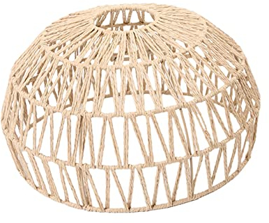 MagiDeal Pendelleuchtenschirm Deckenleuchte Schirm Flechtkorb Kronleuchter Papierseil Gewebter Lampenschirm Birnenschutz für Kücheninsel, Wohnzimmer, Café