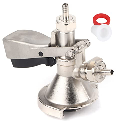 Tissting A-Type Keg Coupler, Rubinetti per Birra in Acciaio Inossidabile con Valvola di Sicurezza, Distributore di Birra alla Spina con Attacco per Fusto G5/8 per Impianto di Birrificazione