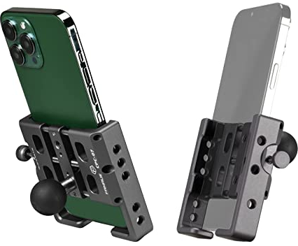 FANAUE Telefonhalterung mit 1 Kugelkopf kompatibel mit RAM Mount B Größe Doppelbuchsenarm und Fahrrad Motorrad Handy-Halterung für Smartphones von 2,3 bis 3,4 breit, aus Aluminiumlegierung