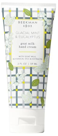 Beekman 1802 Goat Milk Hand Cream – Glacial Mint & Eucalyptus – Scented – 2 oz – Moisturizing Hand Lotion for Dry Skin – Non-Greasy – Sensitive Skin Safe – Cruelty Free