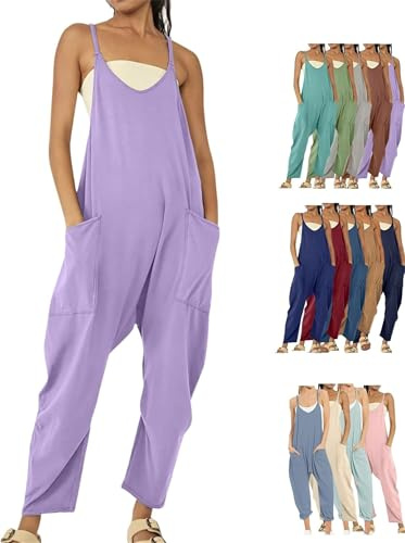 Maternity Jumpsuit,Cotton jumpsuits for women (Large,Light Purple)