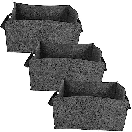 Sosoport 3 Grandi Contenitori Rettangolari Per La Coltivazione Di Ortaggi Robusti Contenitori Per Vivai Con Maniglia Contenitori Per La Coltivazione Traspiranti Per Il Giardino