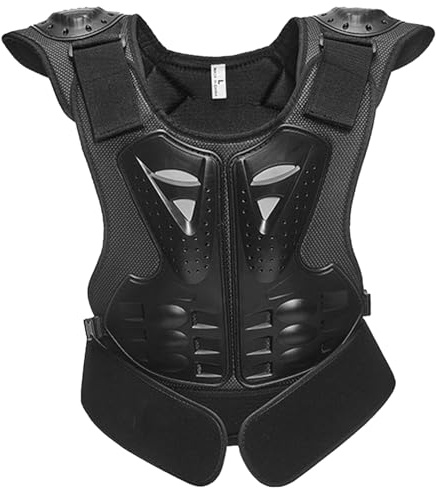 Motorradausrüstung für Kinder 12-15, Anti-Fall 3D-Jugend-Motorradausrüstung, reflektierende Körperpanzerweste, verstellbare Jugendmotorradjacke für das Ski-Skateboarding L.