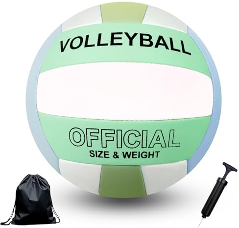 Bibykivn Pelota de Voleibol, Balón Voley Playa Unisex, con Bomba, Pelotas de Voleibol de Playa de Tacto Suave para Playsa, Jardín y Piscina, Voleibols Regalo para niñas, jóvenes, Adultos (Verde)