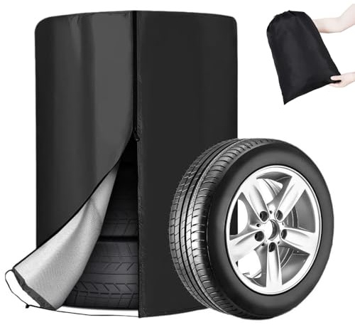 Tire Covers for Storage, Durable Tire Storage Bag Waterproof Tire Dust Protective Cover with Zipper and Storage Bag, Outdoor Indoor Tire Storage(Holding 4 Tires Within 32 Inch Diameter)