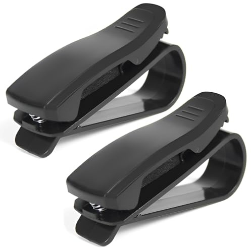HAMKU Soporte para Gafas de Sol para Coche, plásticos Soporte para Gafas de Sol, Coche, Ticket Tarjetas, Clip Gafas, Soporte para Parasoles de Coche, accesorios coche, accesorios coche interior, Negro
