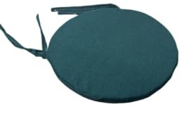 CASABELLAPIU Cuscini per sedie da interno/esterno/Cuscino per sedie rotonde - Diametro 36 cm, Comodi, Sfoderabili, Lavabili, Bifacciali, MADE IN ITALY (Petrolio)