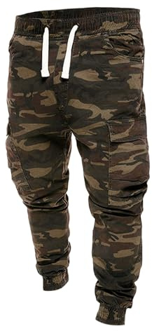 Pantaloni Tuta Uomo Elasticizzati Pantaloni Cargo Invernali Eleganti Militari Mimetici Larghi da Lavoro con Tasche Pantalone Palestra Jogging Running Moto Sport Pants Felpati Trousers Autunnali
