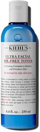 KIEHL'S Ultra Facial Oil-Free Toner, 250 ml, ölfreies Gesichtswasser, Toner zum Reduzieren überschüssiger Öle und Fette auf der Hautoberfläche, bei öliger Haut